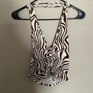 rue21 zebra print crop tank. size medium.